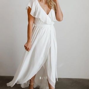 Baltic Born White Katya Ruffle Maxi Dress